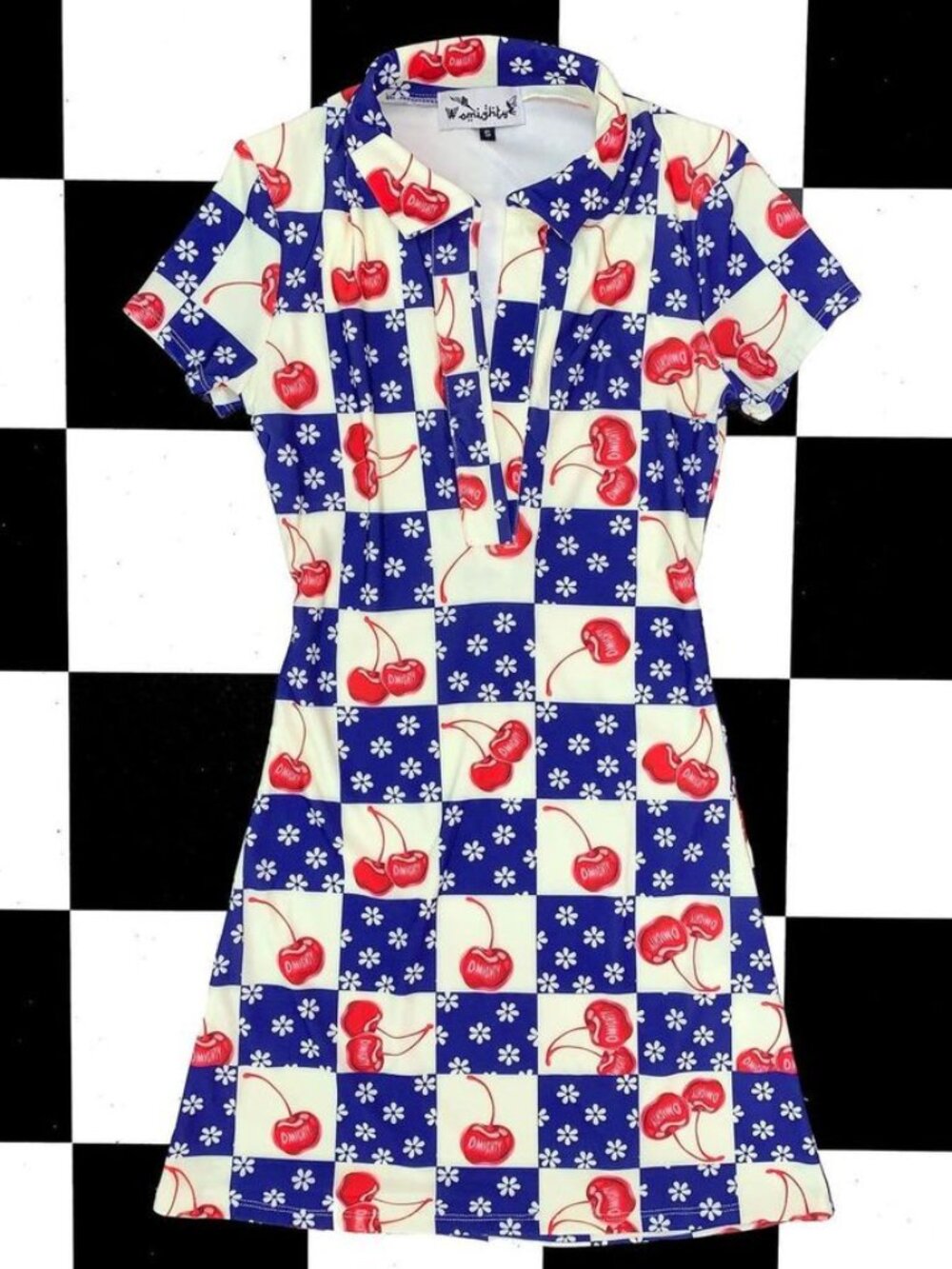 Omighty Cherry Check collared dress 🍒